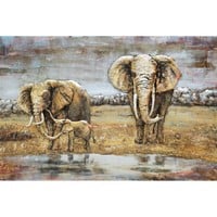 Metall 3D-Malerei Elefanten