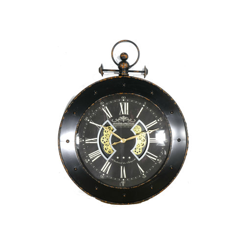 Wandklok Black Antoine de Praiteau 110 cm met ring Wandklok Black Antoine de Praiteau 110 cm met ring