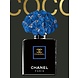 Glasschilderij Chanel blue flowers 60x80cm. Glasschilderij Chanel blue flowers 60x80cm.