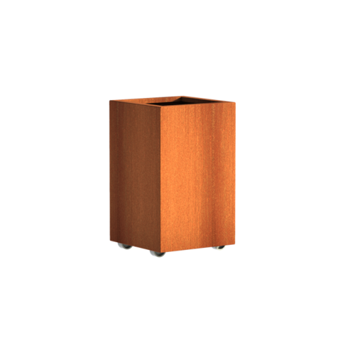 Adezz Producten Plantenbak Cortenstaal Vierkant Andes met wielen 50x50x80cm Adezz Producten Plantenbak Cortenstaal Vierkant Andes met wielen 50x50x80cm