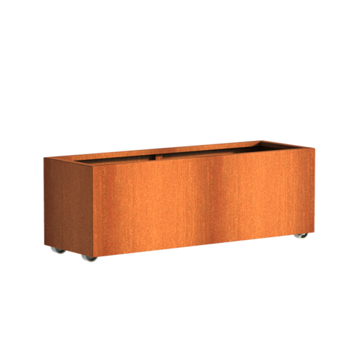 Adezz Producten Plantenbak Cortenstaal Rechthoek Andes met wielen 150x50x50cm Adezz Producten Plantenbak Cortenstaal Rechthoek Andes met wielen 150x50x50cm