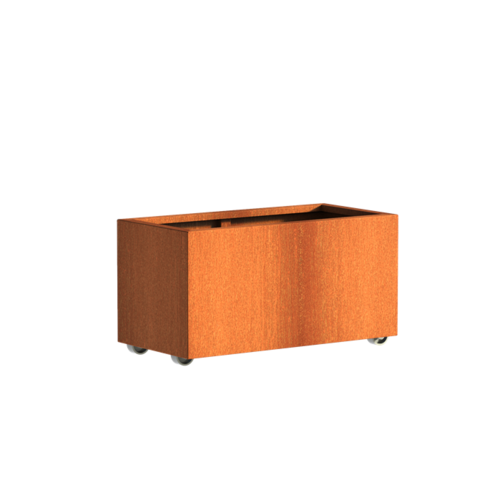 Adezz Producten Plantenbak Cortenstaal Rechthoek Andes met wielen 100x50x50cm Adezz Producten Plantenbak Cortenstaal Rechthoek Andes met wielen 100x50x50cm