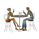 Metalen decoratie Diner voor twee Metalen decoratie Diner voor twee