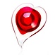 Glasobject Hart rood Glasobject Hart rood