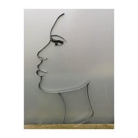 Silhouet gezicht groot breed vrouw zwart 110cm