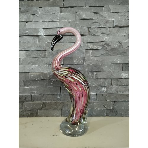 Muranostijl glazen beeld flamingo