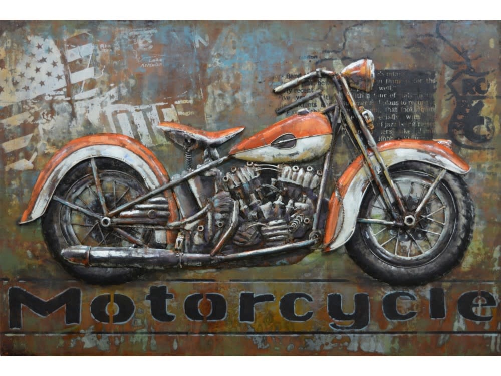 Ik heb een Engelse les Wakker worden Indiener Metalen 3D schilderij Motorcycle - Eliassen Home & Garden Pleasure
