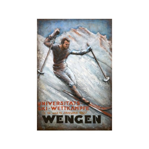 Metalen 3D schilderij Wengen Metalen 3D schilderij Wengen