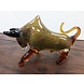 Beeld stier glas mosterdkleur 27cm Beeld stier glas mosterdkleur 27cm