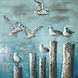 Metalen 3d schilderij Meeuwen 100x100cm Metalen 3d schilderij Meeuwen 100x100cm