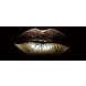 Glass painting Golden lips 80x200cm Glass painting Golden lips 80x200cm