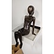 Bronzen beeld zittend meisje groot Bronzen beeld zittend meisje groot