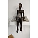 Bronzen beeld zittend meisje groot Bronzen beeld zittend meisje groot