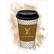 Glass painting Cup Louis Vuitton 60x80cm with gold foil Glass painting Cup Louis Vuitton 60x80cm with gold foil