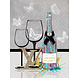 Glasschilderij Louis Vuitton fles en glazen 60x80cm Glasschilderij Louis Vuitton fles en glazen 60x80cm
