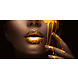 Glass painting golden lips woman 80x160cm Glass painting golden lips woman 80x160cm