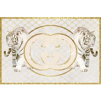 Glasschilderij Chanel tijgers goud 80x120cm