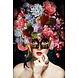 Glasschilderij Bloemenmasker 80x120cm. Glasschilderij Bloemenmasker 80x120cm.