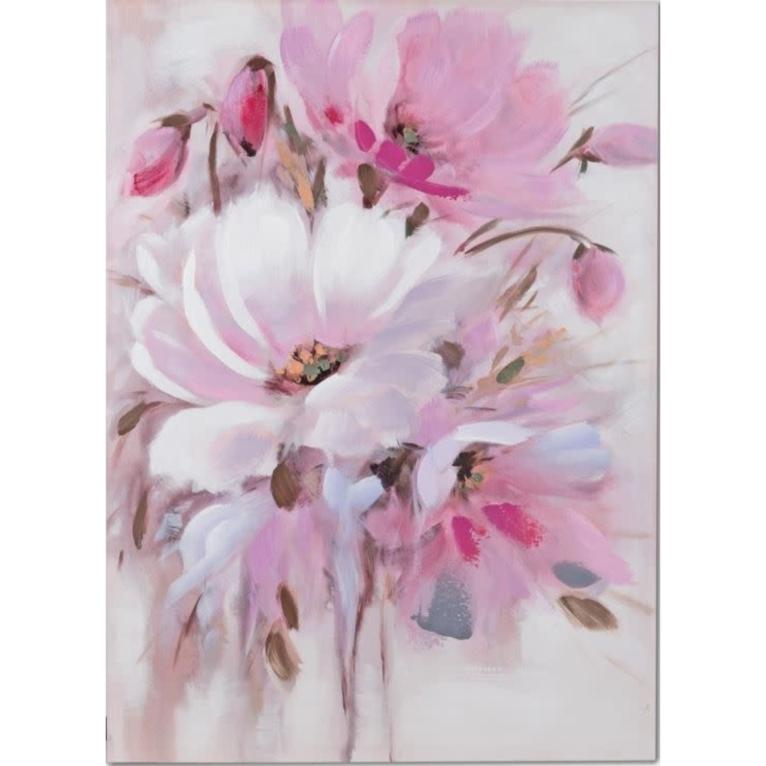 Gemälde Leinwand Rosa Blumen 2 50x70cm - Eliassen Home & Garden Pleasure