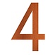 Adezz Adezz Hausnummer Nummer 4 Cortenstahl 84x5x120mm Adezz Adezz Hausnummer Nummer 4 Cortenstahl 84x5x120mm