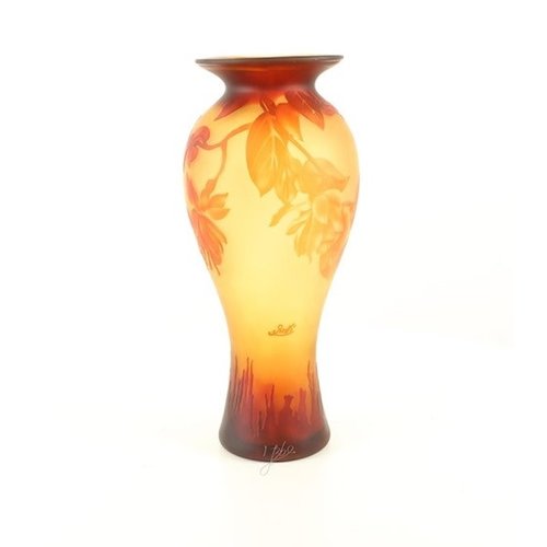 Cameo glass vase Honey eating Kolibri 45cm