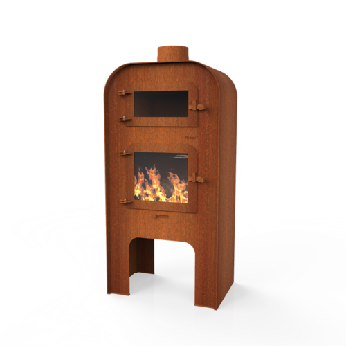 Forno Producten Forno Garden Fireplace with Door and Pizza Oven 75x50x150cm