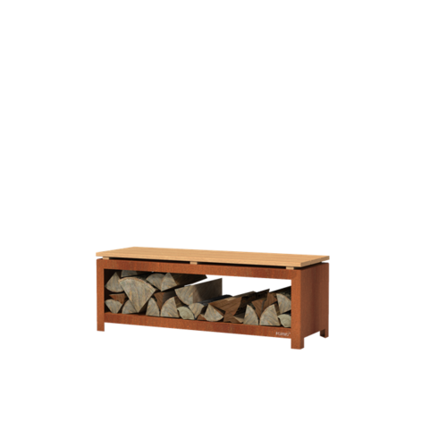 Forno Producten Forno Holz Aufbewahrung Cortenstahl 120x40x43cm Forno Producten Forno Holz Aufbewahrung Cortenstahl 120x40x43cm