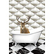 Glass painting Deer in bathtub 80x120cm. Glass painting Deer in bathtub 80x120cm.