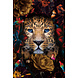 Glass painting Panther in flowers 80x120cm. Glass painting Panther in flowers 80x120cm.