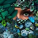 Glass painting Blue/green eye 80x80cm. Glass painting Blue/green eye 80x80cm.