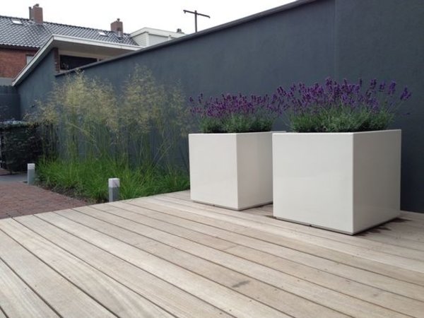 Plantenbak Polyester Hoogglans Rechthoek Buxus 90x25x80cm - Eliassen Home & Pleasure