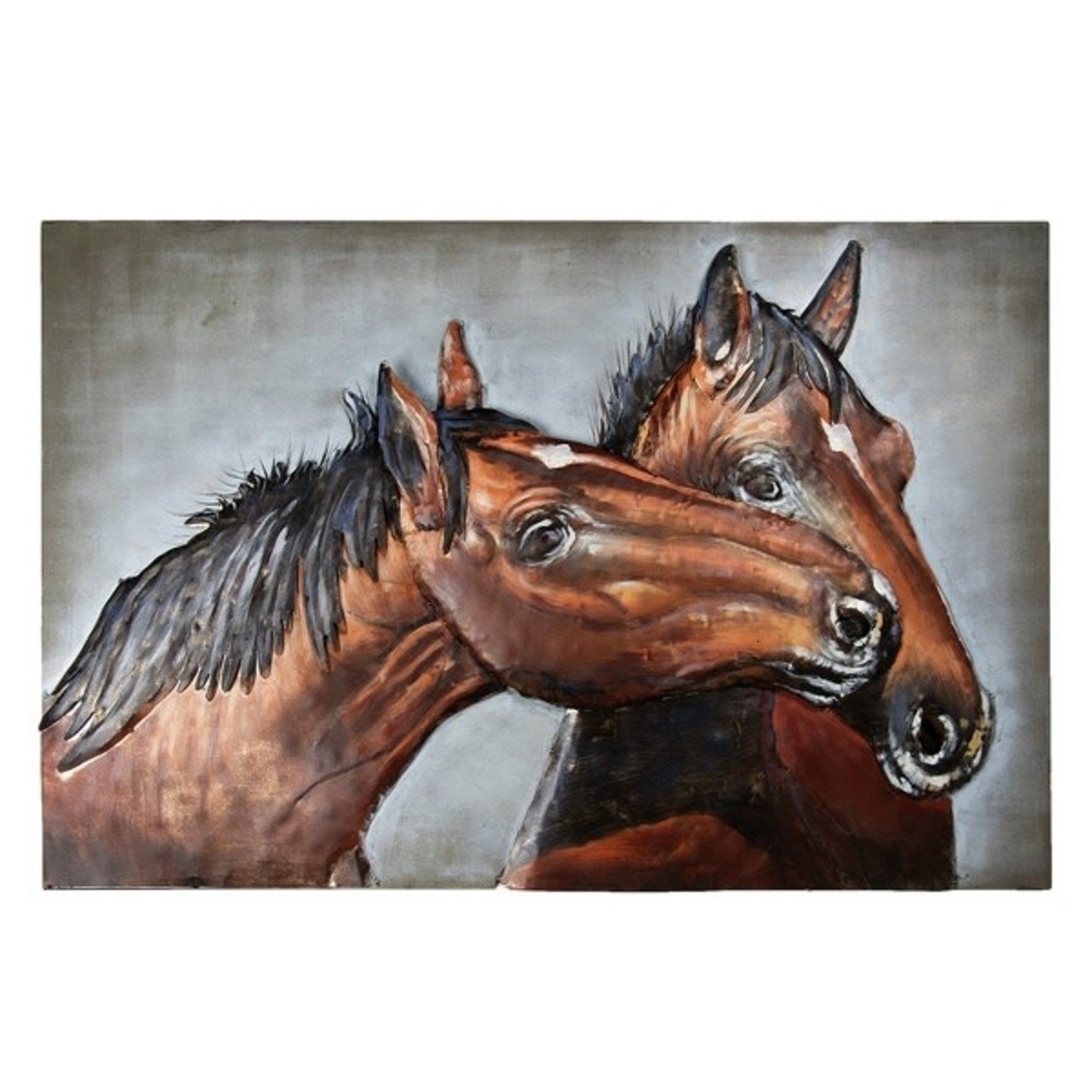 Schilderij 3d 2 paarden 120x80cm | Eliassen.nl - Eliassen Home &