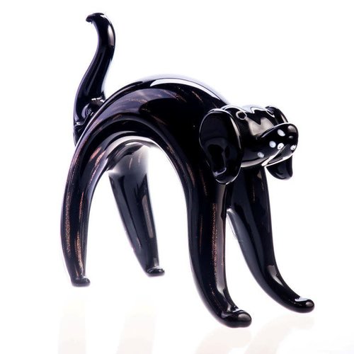 Glazen beeld Hond met kromme rug 20cm Glazen beeld Hond met kromme rug 20cm
