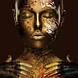 Glass painting Painted woman 100x100cm. Glass painting Painted woman 100x100cm.