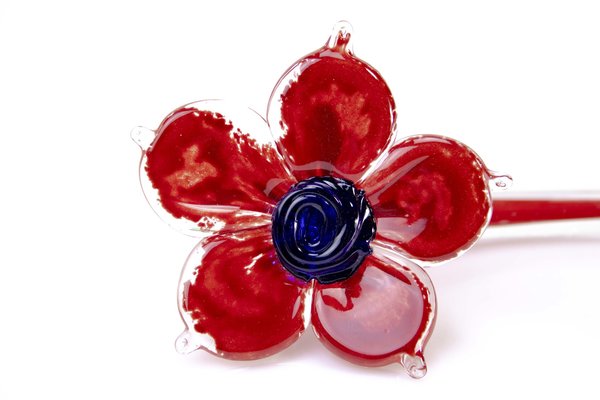 Bewijzen Aanmoediging nederlaag Glazen bloem rood - Eliassen Home & Garden Pleasure