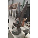 Beeld engel bronskleur vleugels omhoog knielend73cm Beeld engel bronskleur vleugels omhoog knielend73cm