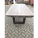 Boomstam tafel acacia smoked grey 10-15cm 200x100cm Boomstam tafel acacia smoked grey 10-15cm 200x100cm