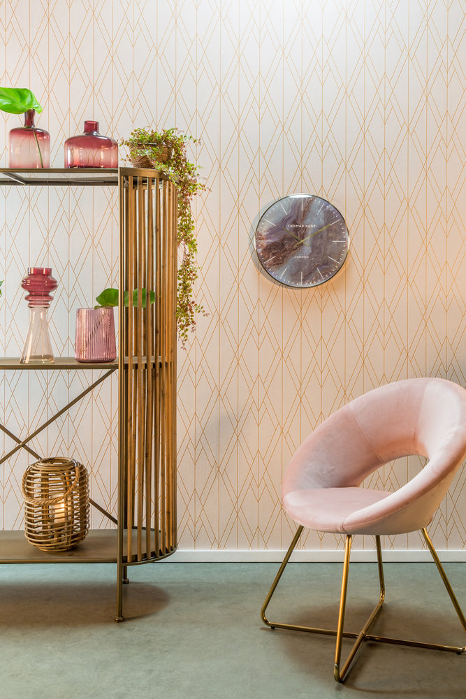 Wall Clock Round Amber/Gold Oyster S Ø 40cm Eliassen Home & Garden