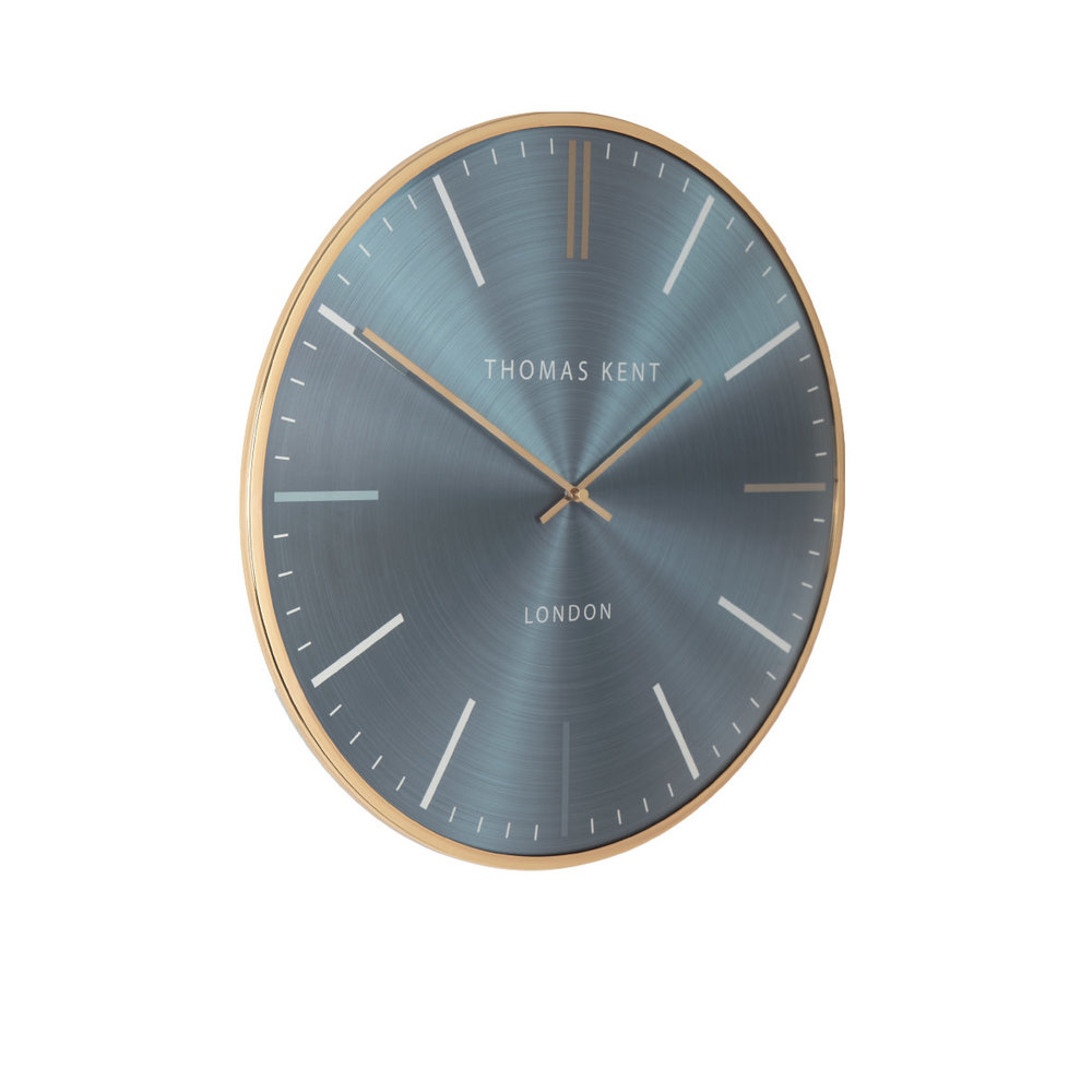 Wall Clock Round Steel Blue/Gold Oyster S Ø 40cm Eliassen Home