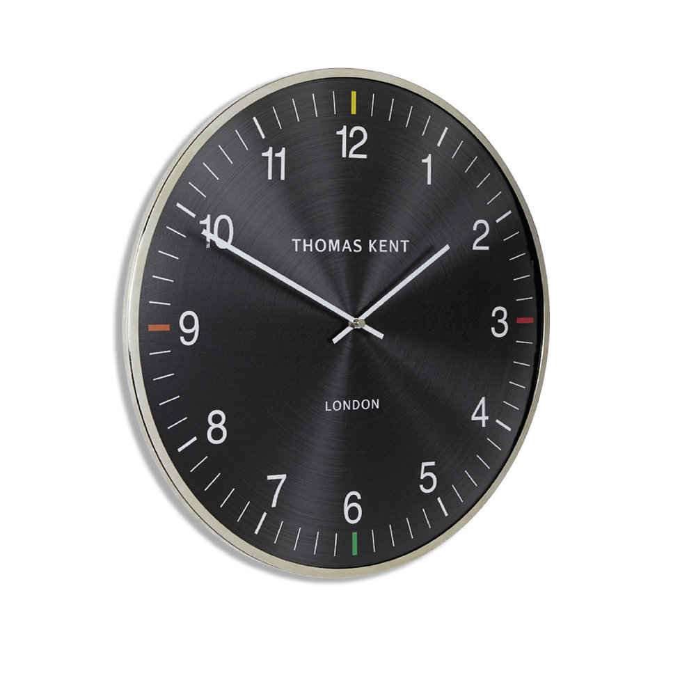 Wall Clock Round Black/Silver Oyster S Ø 40cm Eliassen Home & Garden