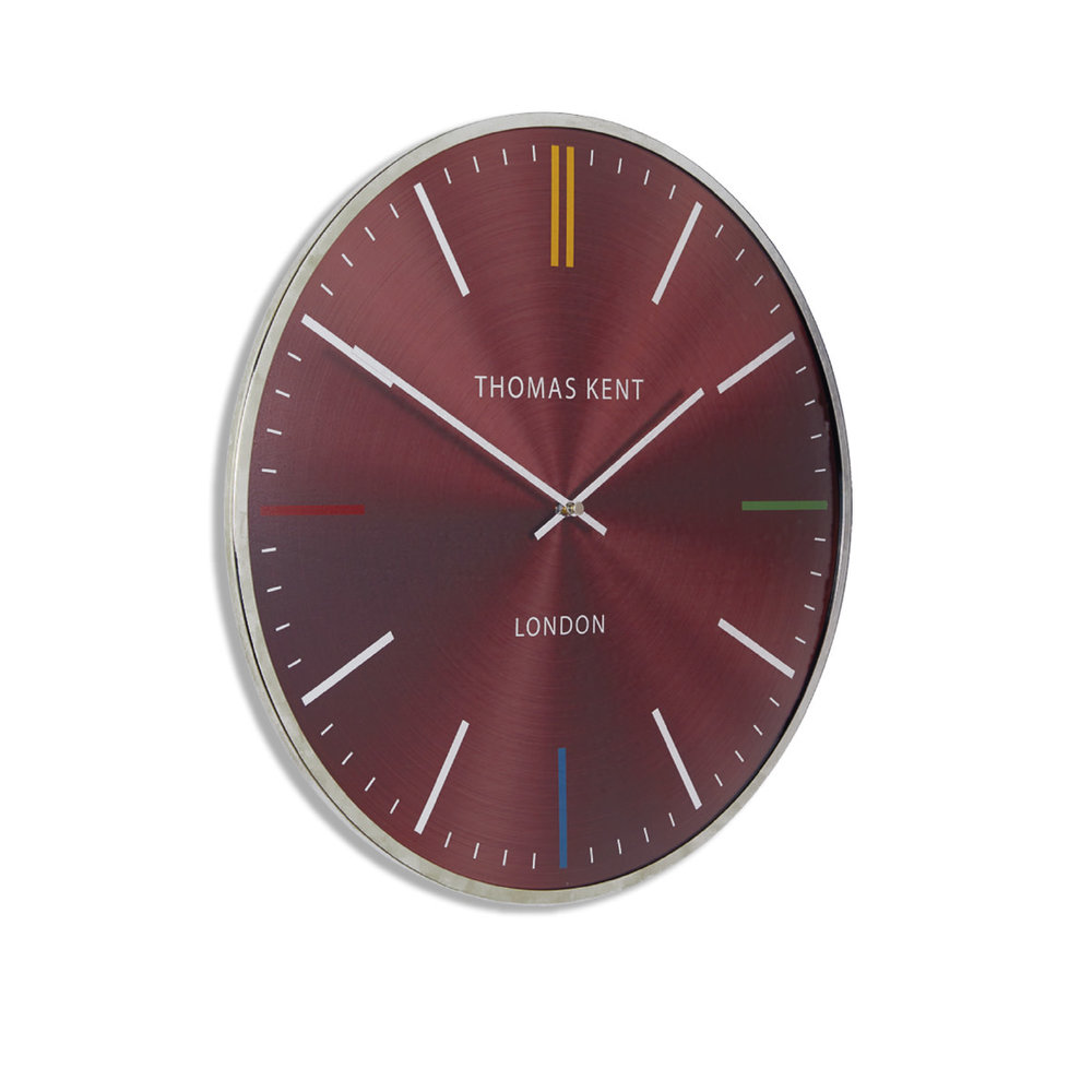 Wall Clock Round Red/Silver Oyster S Ø 40cm Eliassen Home & Garden