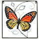 Wanddeco vlinder in frame oranje-geel 44x40cm Wanddeco vlinder in frame oranje-geel 44x40cm
