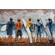 Metalen 3d schilderij Surfers 80x120cm Metalen 3d schilderij Surfers 80x120cm