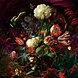 Glass painting Flower splendor in the dark 80x80cm. Glass painting Flower splendor in the dark 80x80cm.