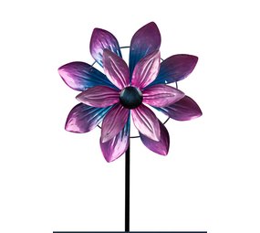 DanDiBo Windrad 96019 Metal Windmill 170 cm Ball Bearings Brown Wind Game Garden Stake Weatherproof Garden Decoration Ground Plug