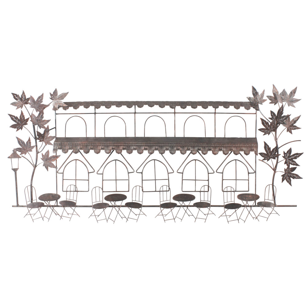 Wanddekoration Terrasse mit 8 Stühlen 127cm Eliassen Home & Garden