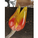 Bloem glas Tulp geel/rood Bloem glas Tulp geel/rood