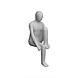Beeld Zittende man met been omhoog grijs 49cm Beeld Zittende man met been omhoog grijs 49cm