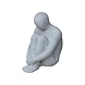 Steinstatue entspannter und sitzender Mann grau 73cm Steinstatue entspannter und sitzender Mann grau 73cm