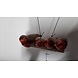 4 metalen vogeltjes op een takje oranje/bruin/wit 4 metalen vogeltjes op een takje oranje/bruin/wit